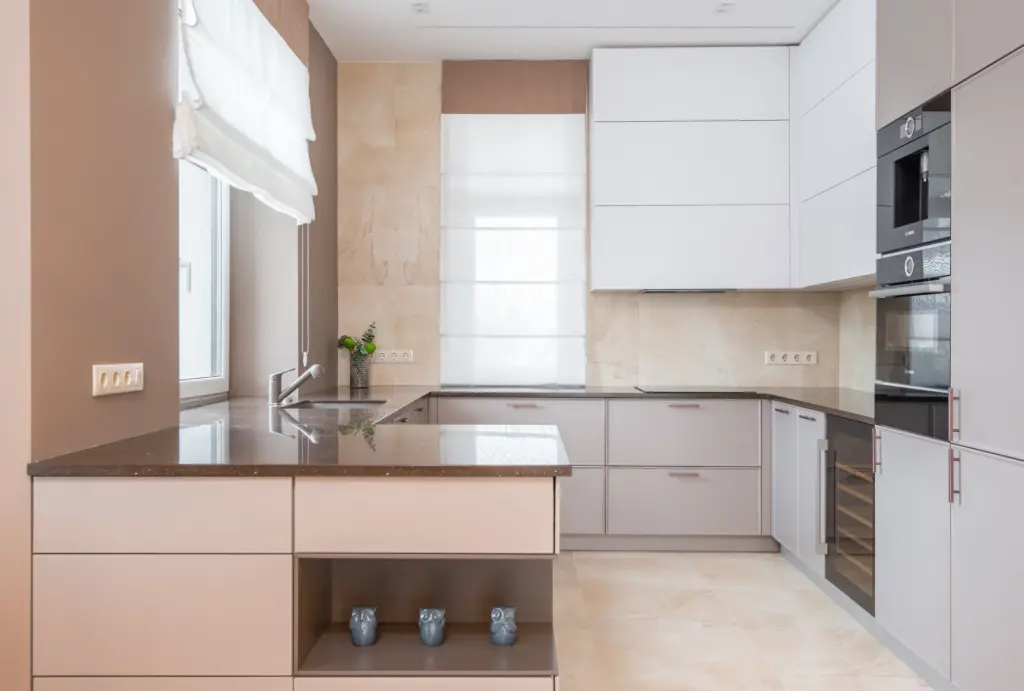 beige off-white kitchen cabinets