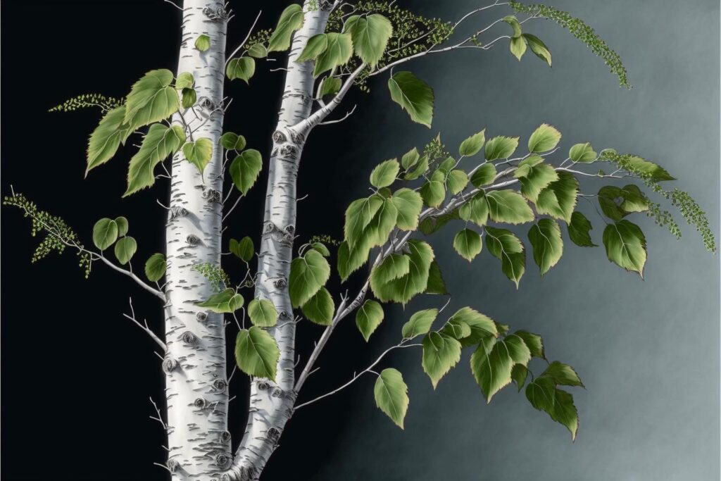 Birch (Betula sp.) illustration