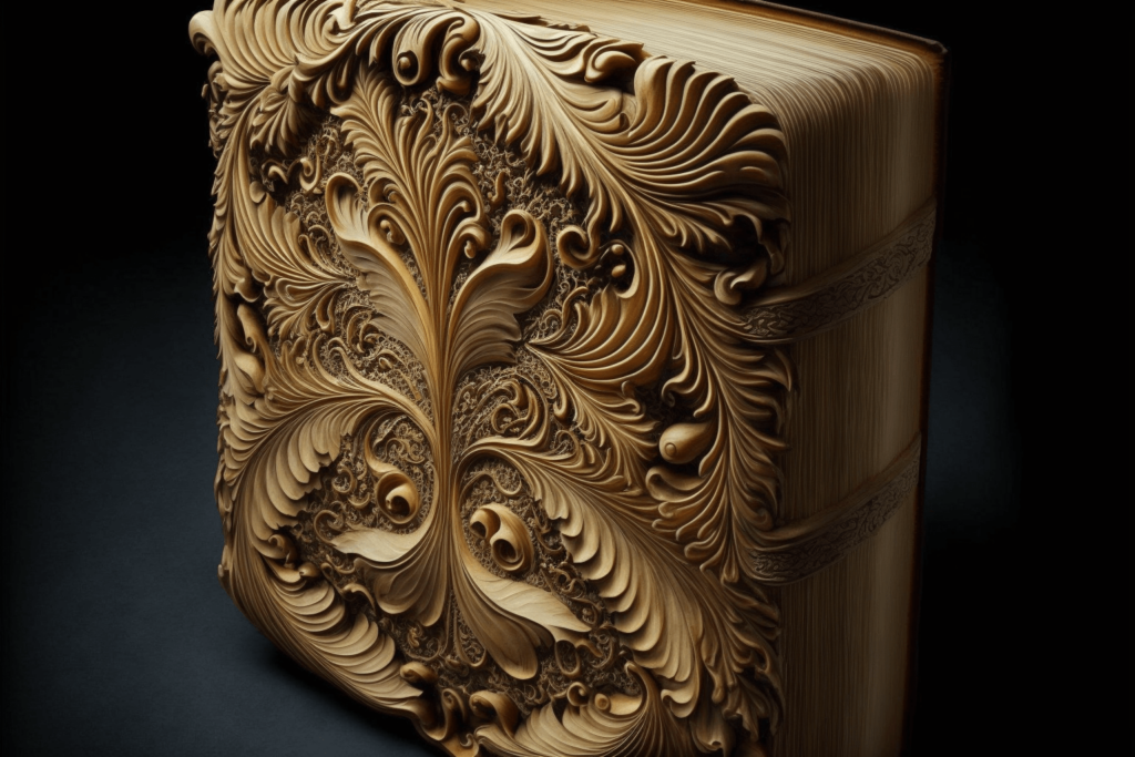 A wooden tome for further reading