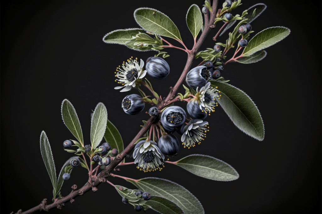 An imagining of a Blackthorn (Prunus spinosa) branch