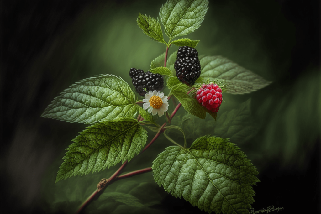 The mighty Bramble (Rubus sp.), producer of fine fruits for jam.