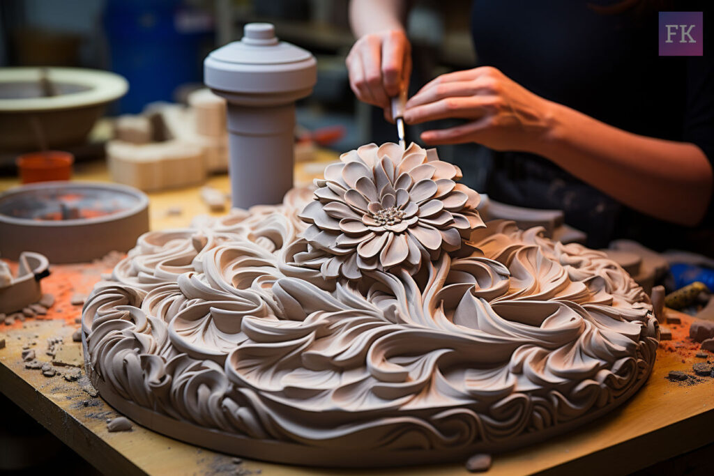 Beginners Guide to Stone Carving - woman carving ornate stone artwork in a workshop