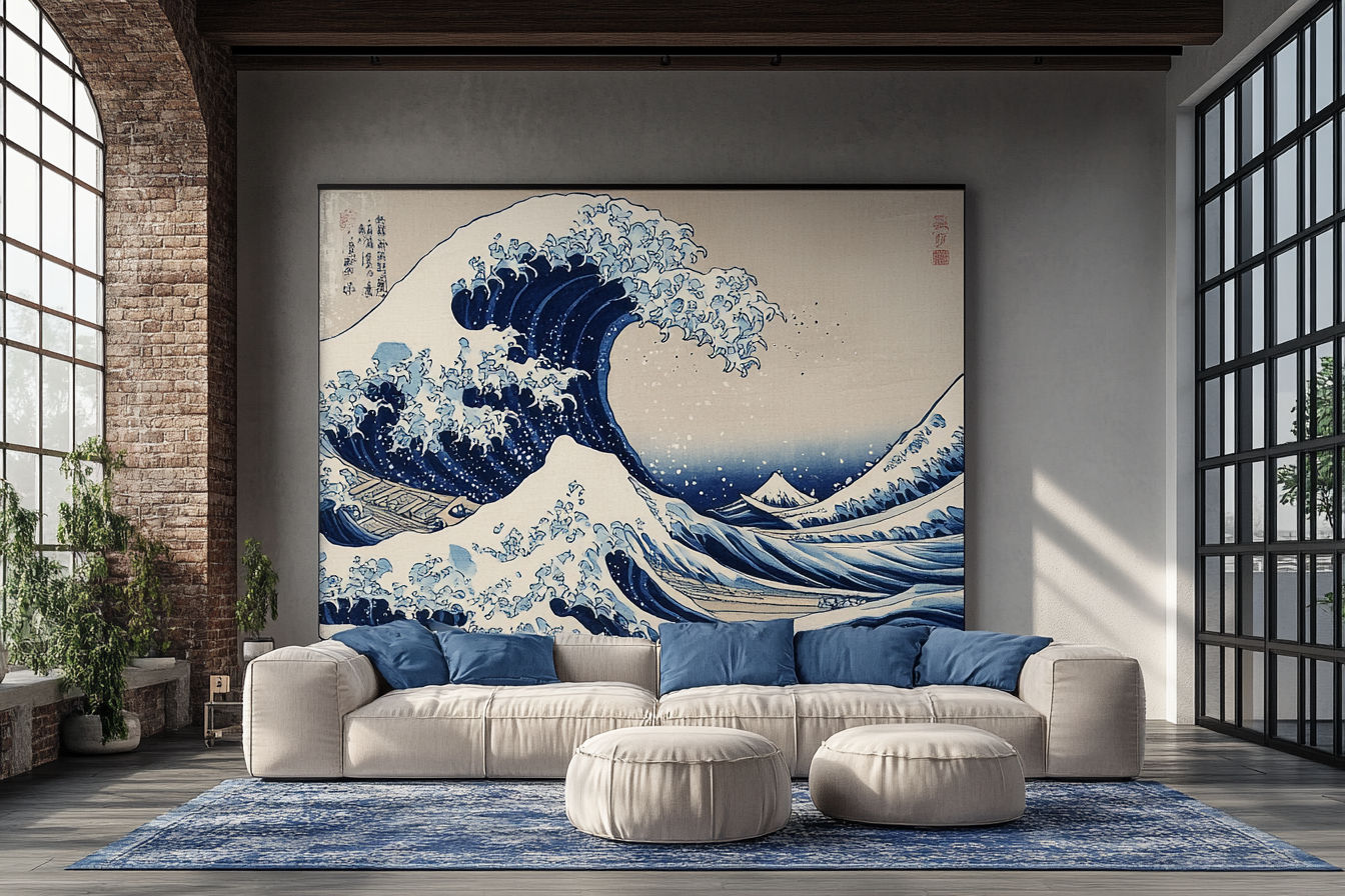 Ukiyo-E Inspired Living Room Art