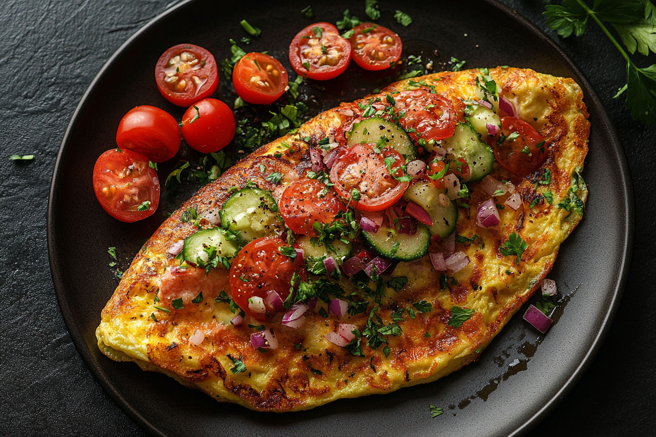 Breakfast Omelette with Fresh Veggies