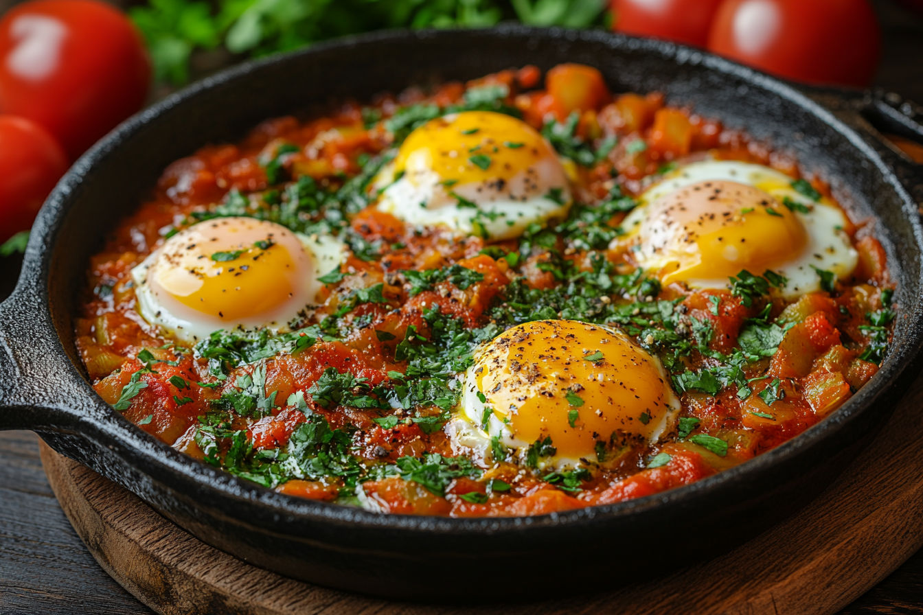Shakshuka with Poached Eggs