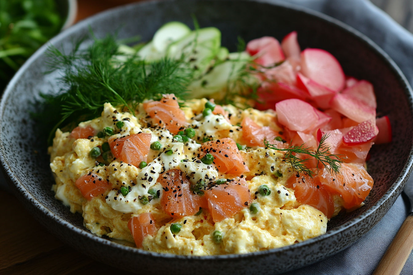 Smoked Salmon and Cream Cheese Scramble